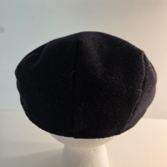 Vintage London Fog Black Newsboy Cap / Cabbie Hat Wool Blend Size Med Made USA - Picture 2 of 6